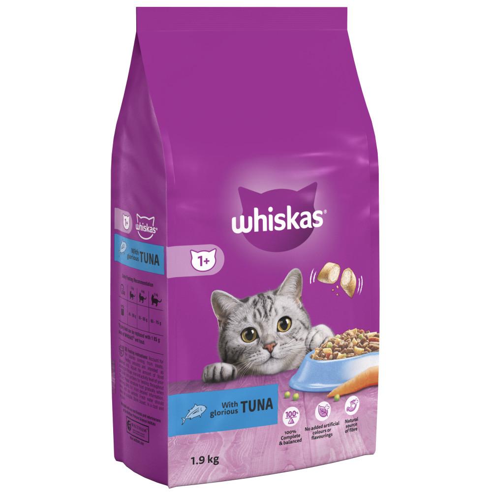 WHISKAS 1+ Adult Cat Complete Dry Food with Tuna - 1.9kg