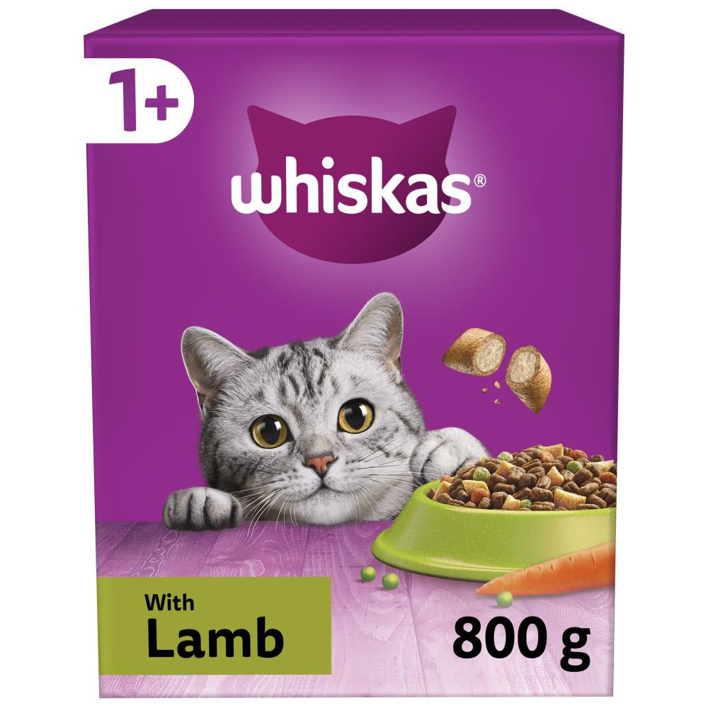WHISKAS 1+ Adult Cat Dry Food with Lamb - 800g