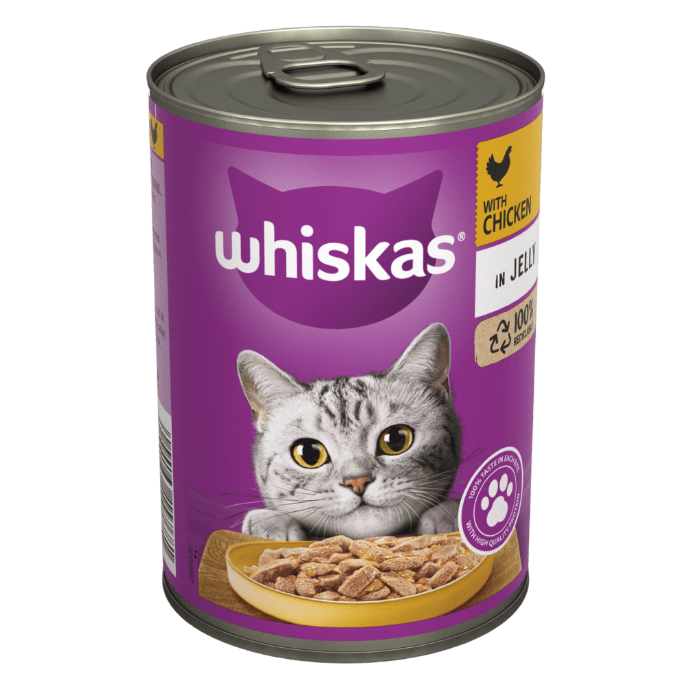 WHISKAS 1+ Cat Tin with Chicken in Jelly - 12x400g