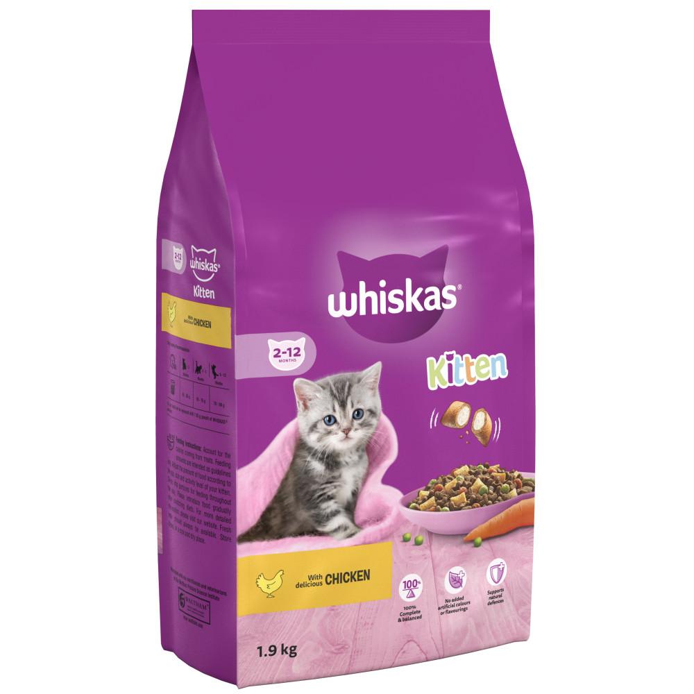 WHISKAS 2-12mths Kitten Complete Dry with Chicken - 1.9kg