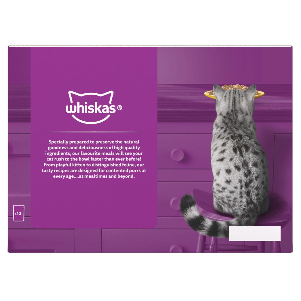 WHISKAS 7+ Poultry Feasts Senior Wet Cat Food in Jelly Pouches - 12 x 85g