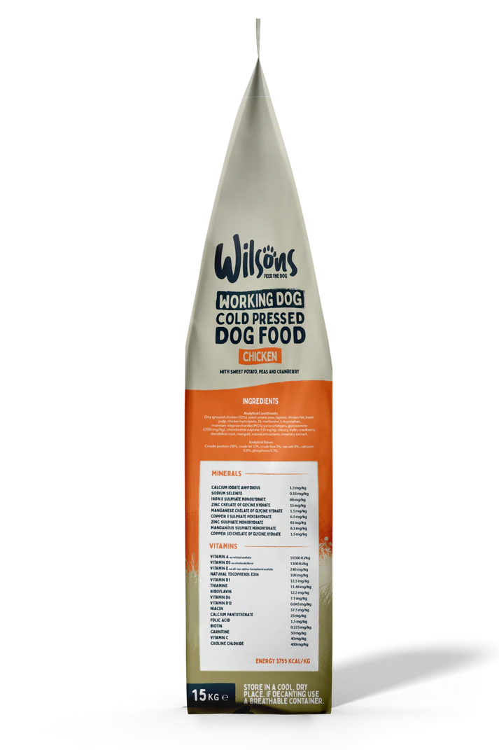 Wilsons Cold Pressed Chicken Working Dry Dog Food - 15kg