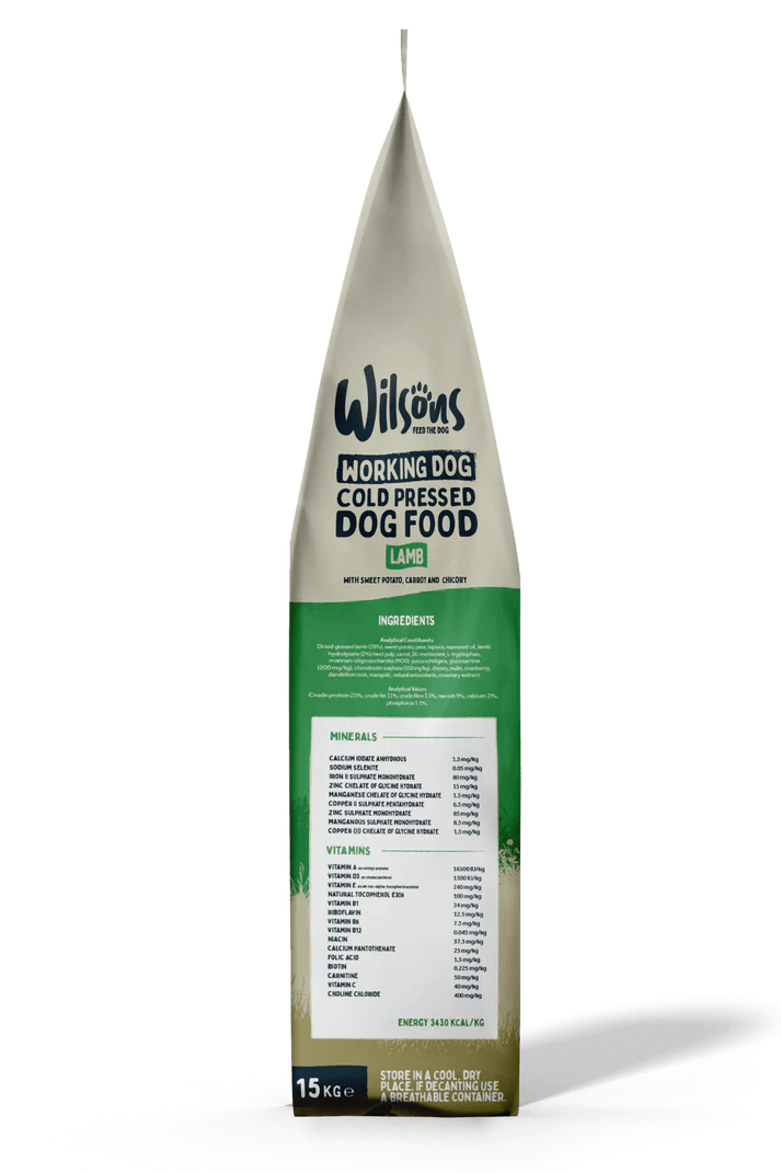 Wilsons Cold Pressed Lamb Working Dry Dog Food - 15kg