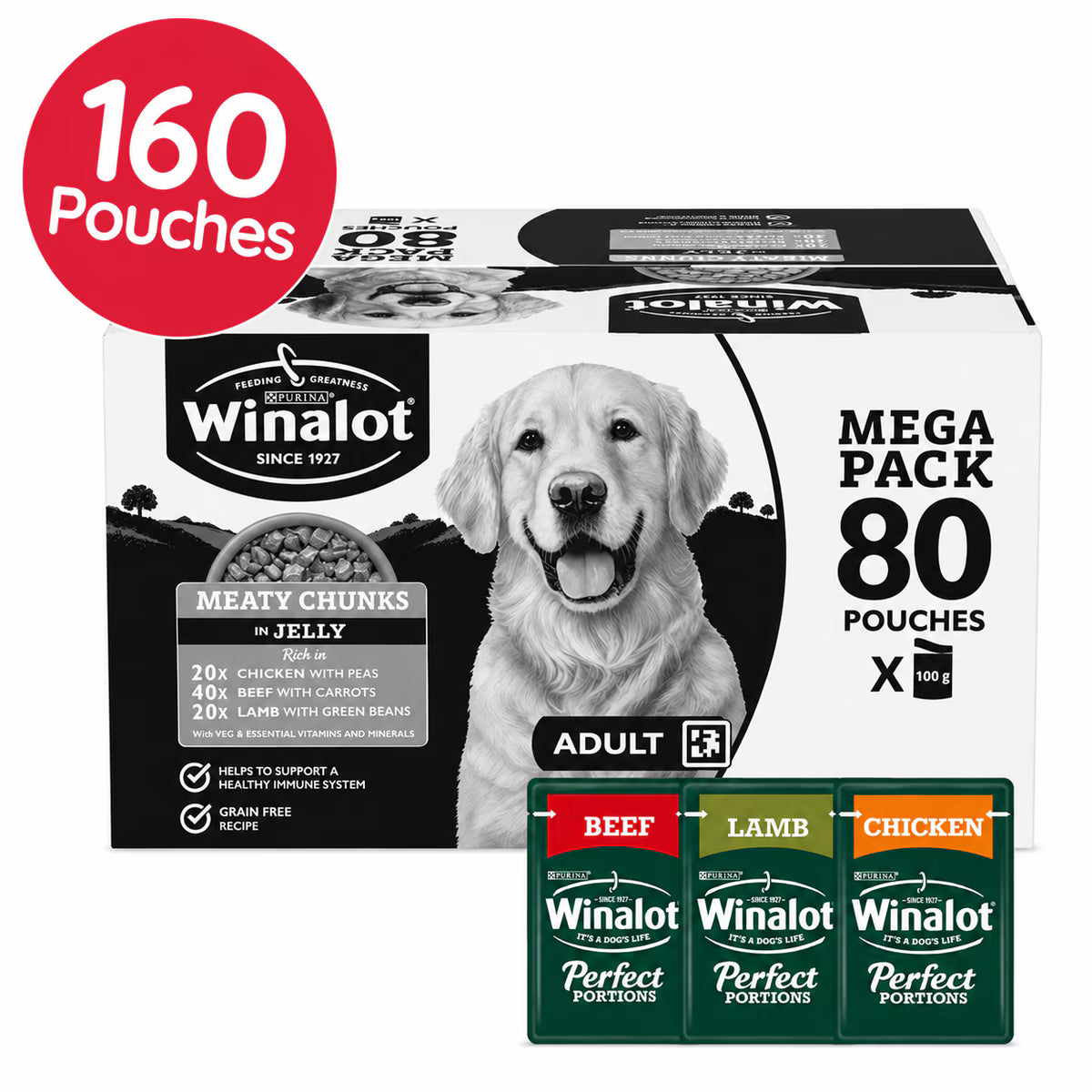 Winalot Mixed Wet Dog Food Pouches Bundle – Gravy & Jelly Variety Packs