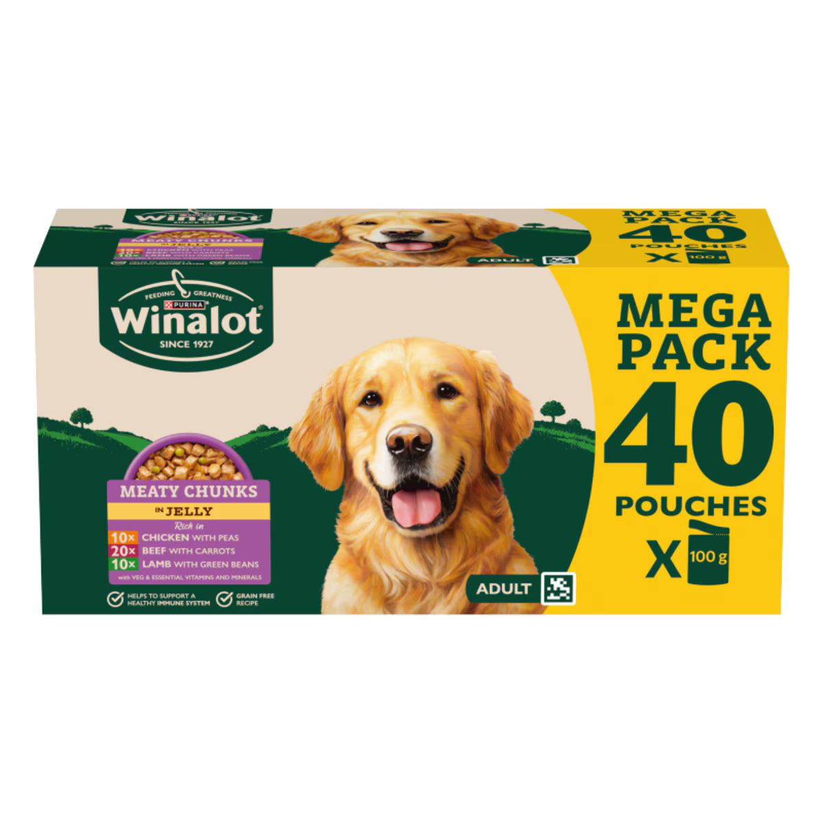 Winalot Meaty Chunks Mixed in Jelly Wet Dog Food - 40 x 100g