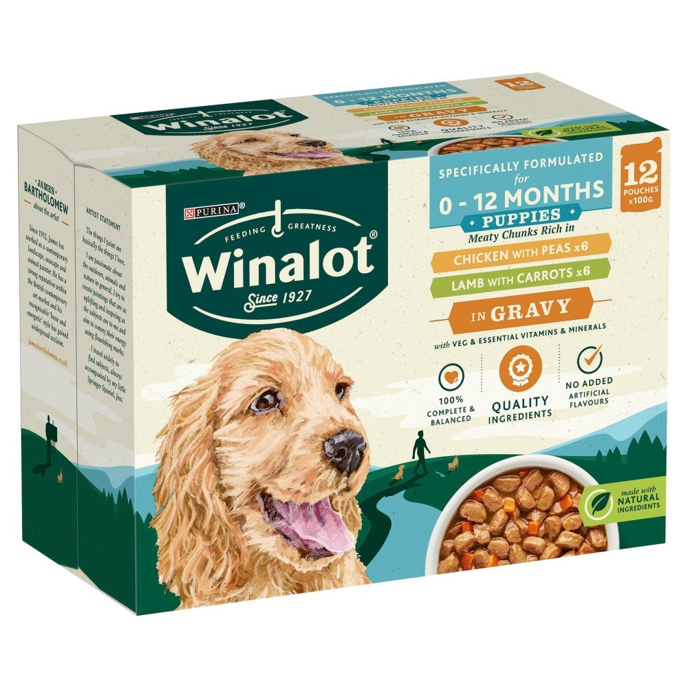 Winalot Meaty Chunks Puppy Mixed in Gravy Wet Dog Food - 12 x 100g