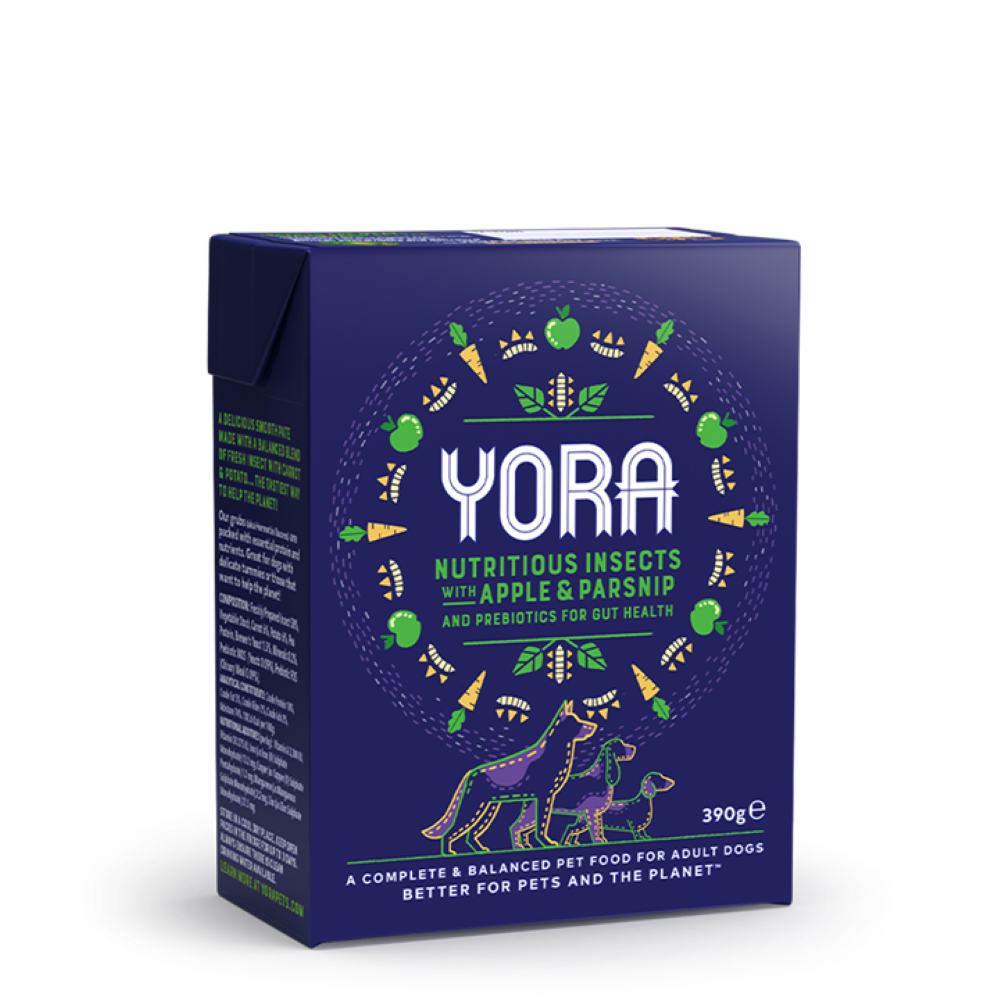 YORA Insect Protein Adult Dog Pate with Apple & Parsnip - 18 x 390g