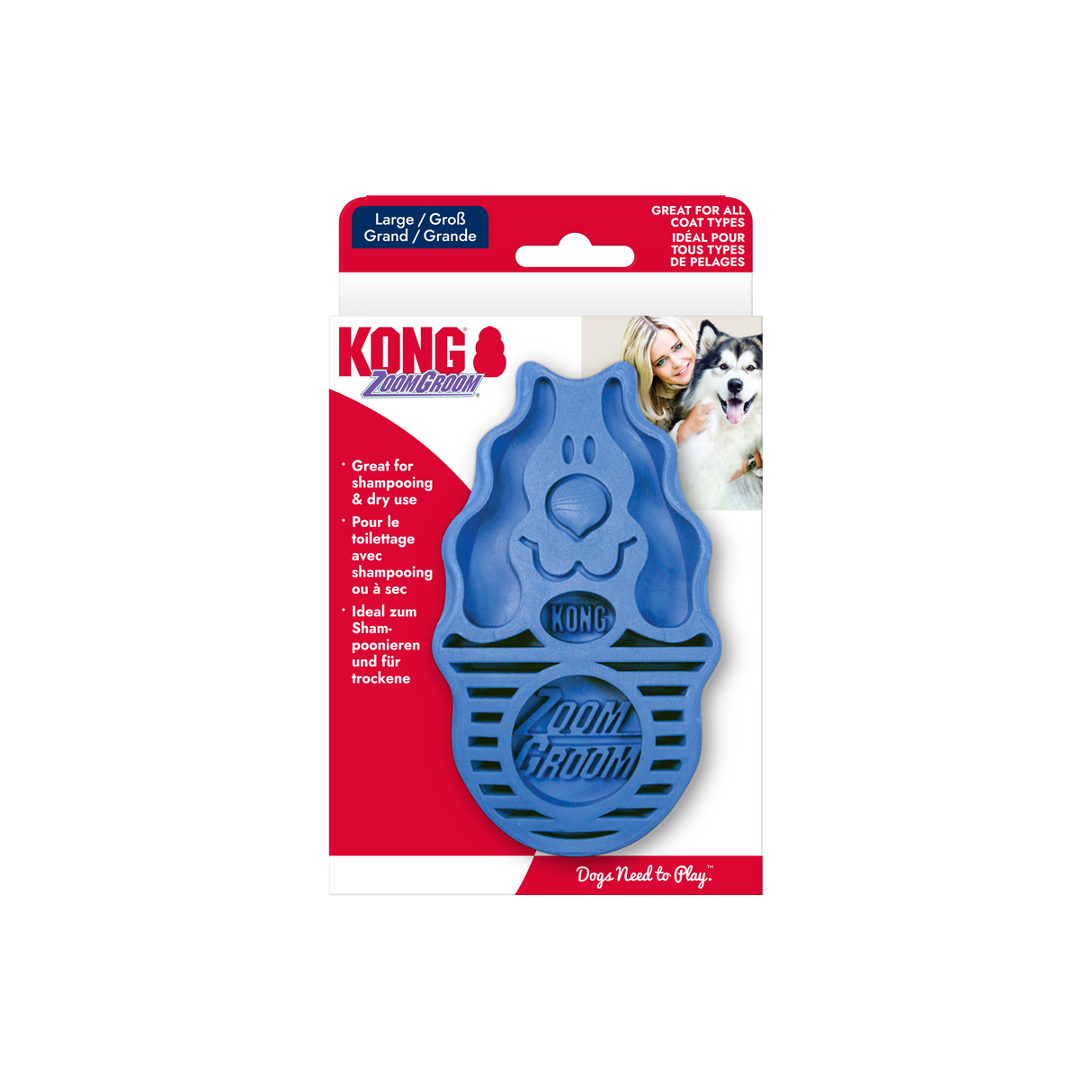 KONG ZoomGroom Boysenberry Large
