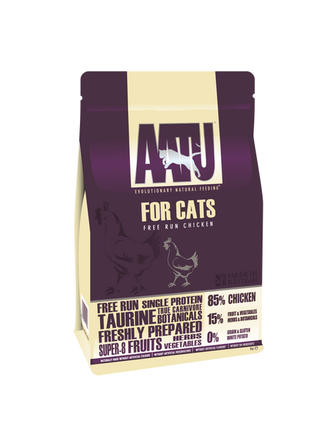 AATU 85/15 Grain Free Chicken Dry Cat Food - 3kg
