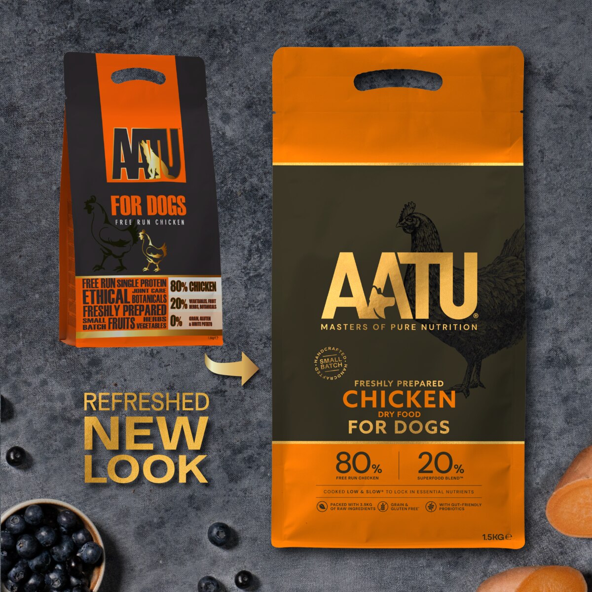 AATU 80/20 Grain Free Chicken Dry Dog Food - 1.5kg