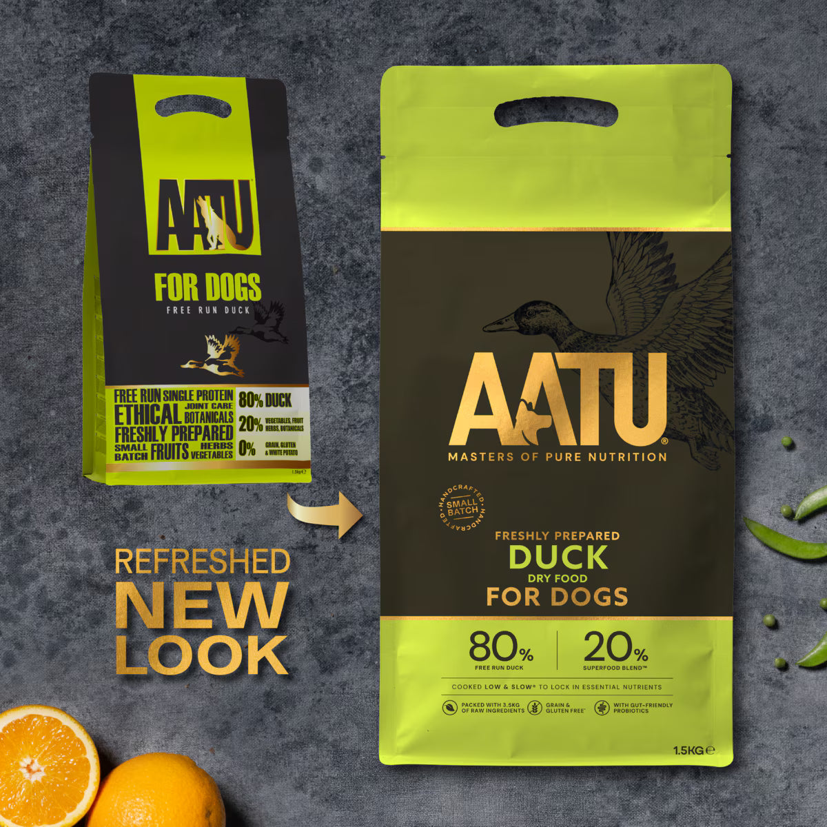 AATU 80/20 Grain Free Duck Dry Dog Food - 1.5kg