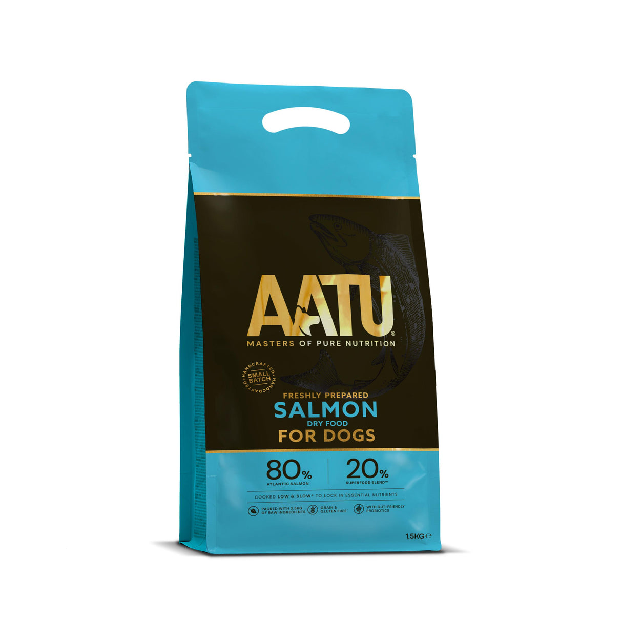 AATU 80/20 Grain Free Salmon Dry Dog Food - 1.5kg