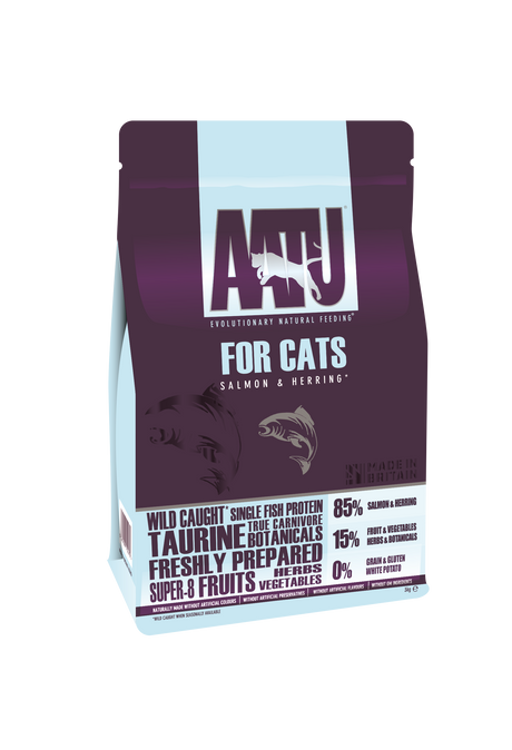 AATU 85/15 Grain Free Salmon & Herring Dry Cat Food - 3kg