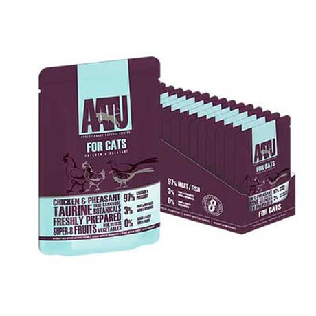 AATU Chicken & Pheasant Wet Cat Food Pouches - 10 x 85g
