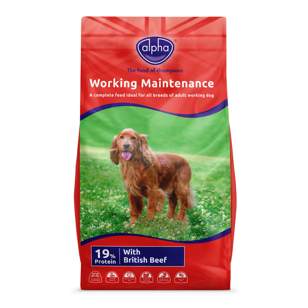 Alpha Working Maintenance Beef Dry Dog Food - 15kg