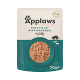 Applaws Tuna Fillet with Mackerel in Jelly Adult Wet Cat Food Pouches - 16x70g