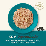 Applaws Tuna Fillet with Mackerel in Jelly Adult Wet Cat Food Pouches - 16x70g