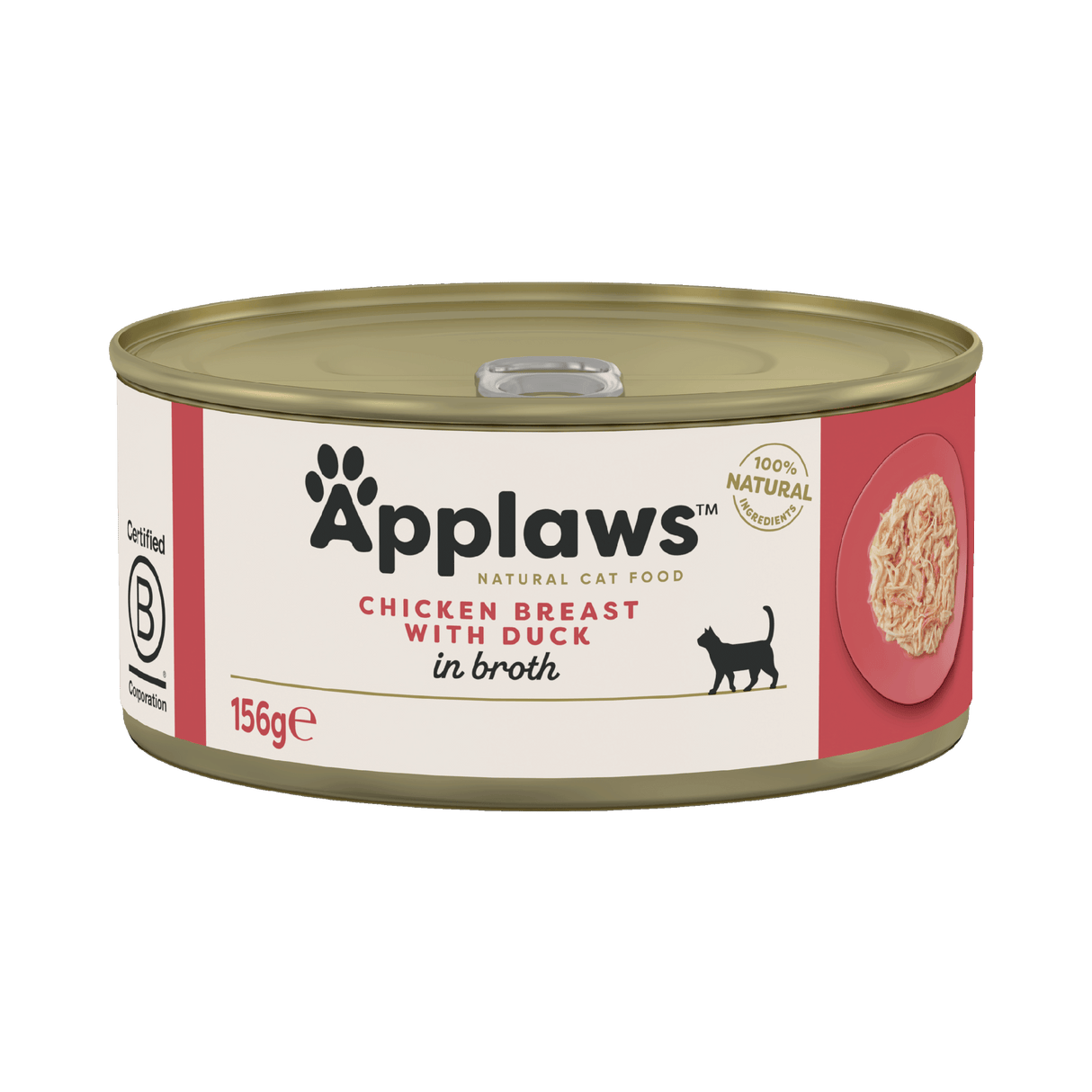 Applaws Chicken Breast with Duck in Broth Adult Wet Cat Food Tins - 24x156g