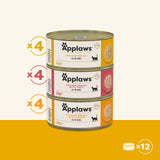 Applaws Chicken Selection in Broth Adult Wet Cat Food Tins - 12x156g