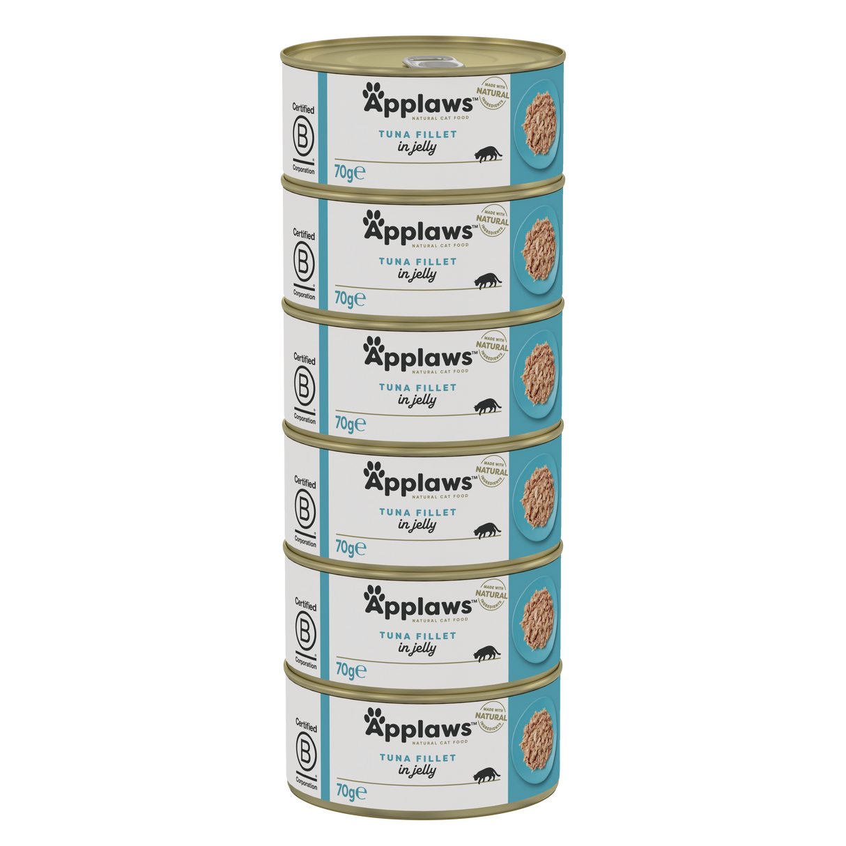Applaws Tuna Fillet in Jelly Adult Wet Cat Food Tins - 24x70g