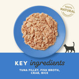 Applaws Tuna Fillet with Crab in Broth Adult Wet Cat Food Tins - 24x156g