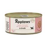 Applaws Tuna Fillet with Salmon in Broth Adult Wet Cat Food Tins - 24x70g