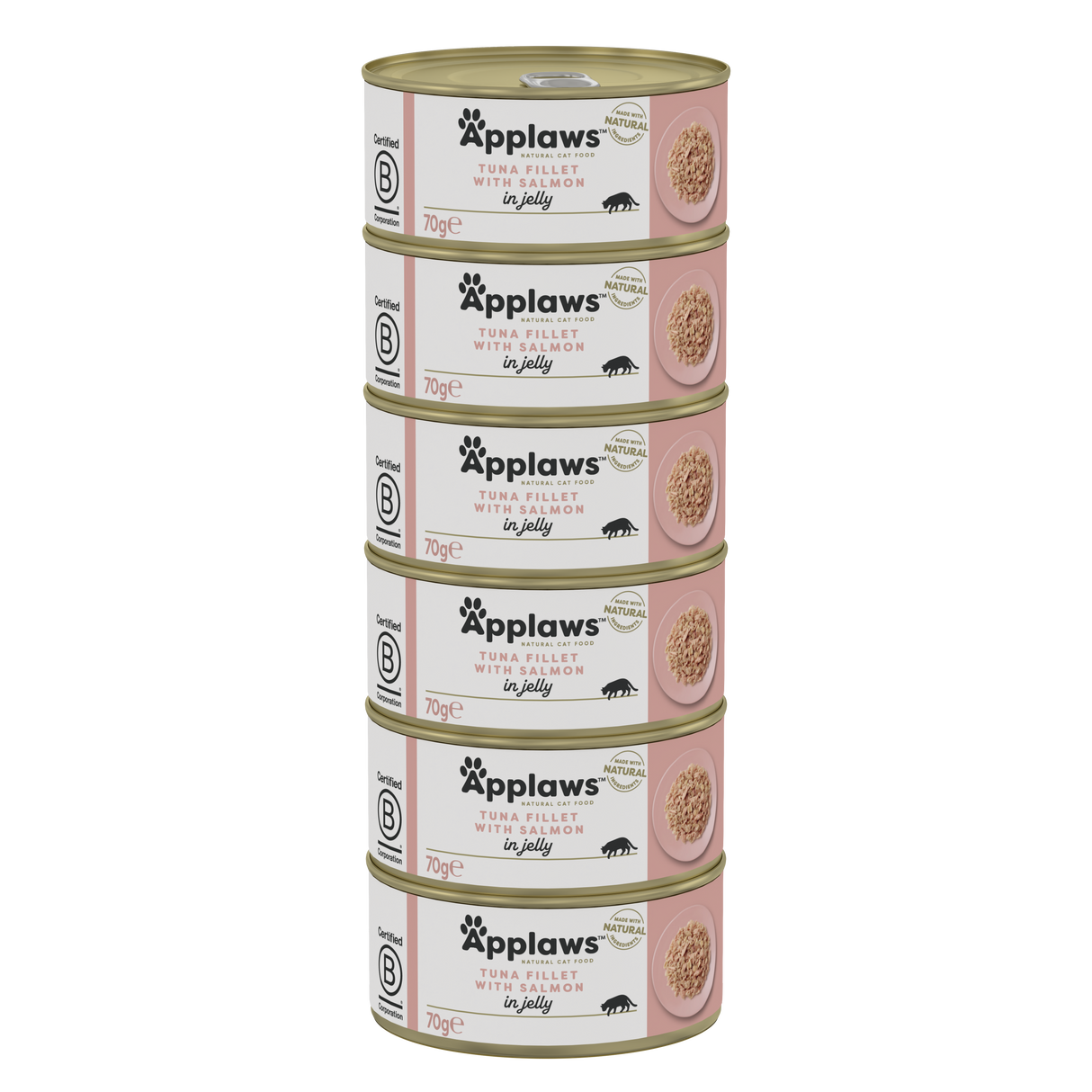 Applaws Tuna Fillet with Salmon in Jelly Adult Wet Cat Food Tins- 24x70g