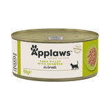 Applaws Tuna Fillet with Seaweed in Broth Adult Wet Cat Food Tins - 24x156g