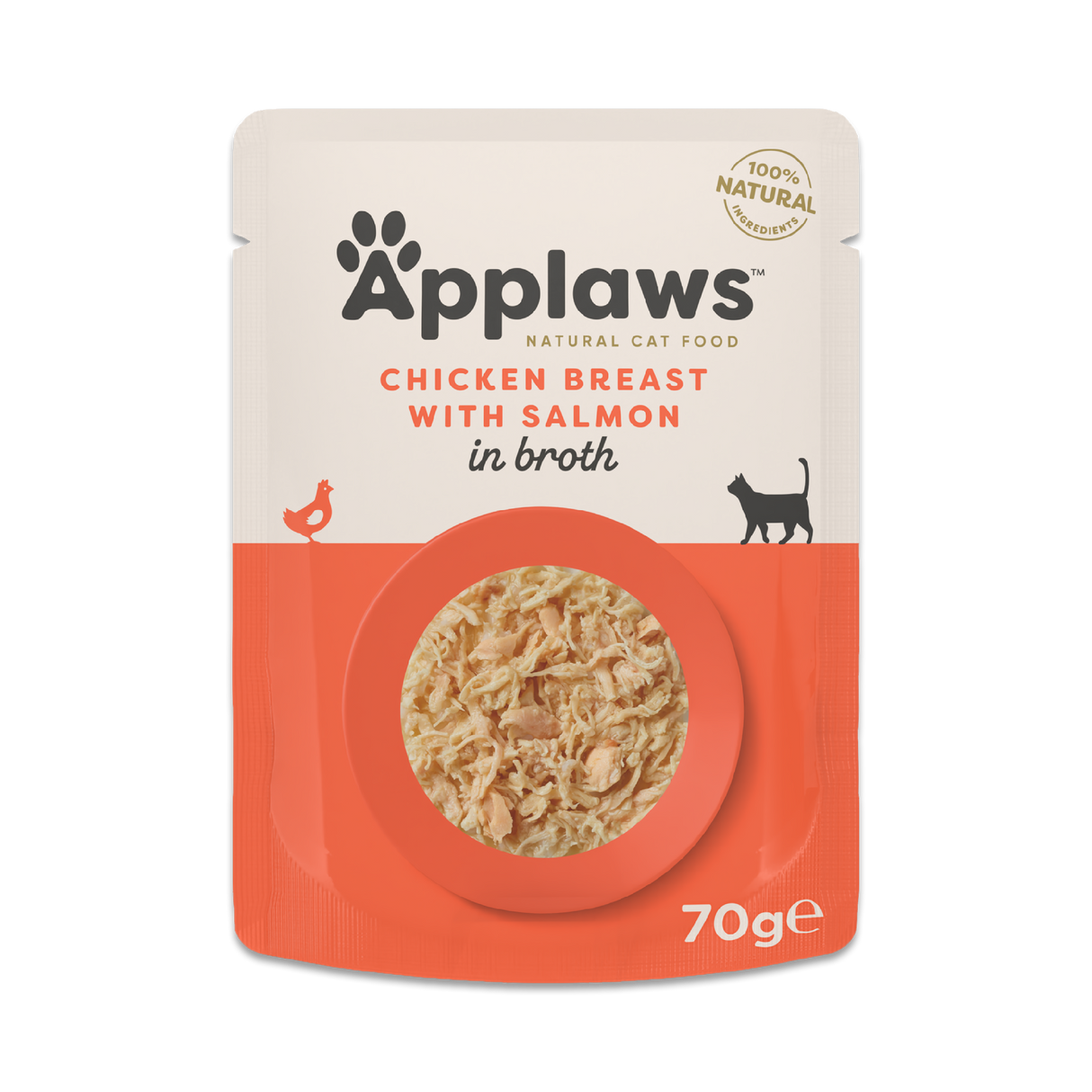 Applaws Chicken Breast with Salmon in Broth Adult Wet Cat Food Pouches - 12 x 70g