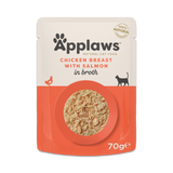 Applaws Chicken Breast with Salmon in Broth Adult Wet Cat Food Pouches - 12 x 70g
