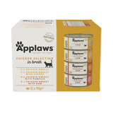 Applaws Chicken Selection in Broth Adult Wet Cat Food Tins - 12 x 70g