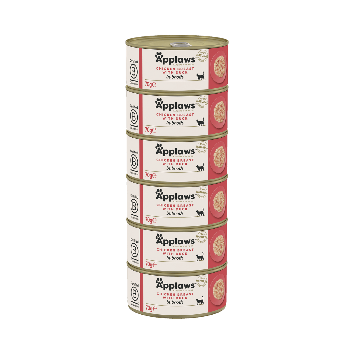 Applaws Chicken Breast with Duck in Jelly Adult Wet Cat Food Tins - 24 x 70g