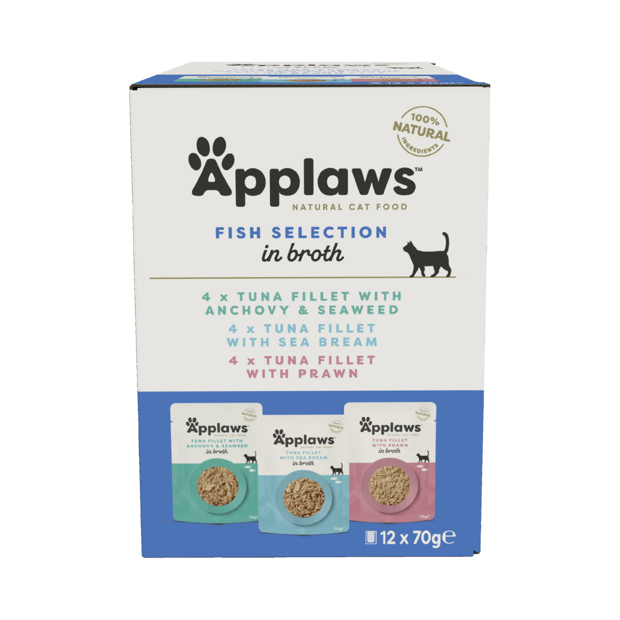 Applaws Fish Selection in Broth Adult Wet Cat Food Pouches - 12 x 70g