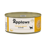 Applaws Chicken Breast in Broth Adult Wet Cat Food Tins - 24 x 156g
