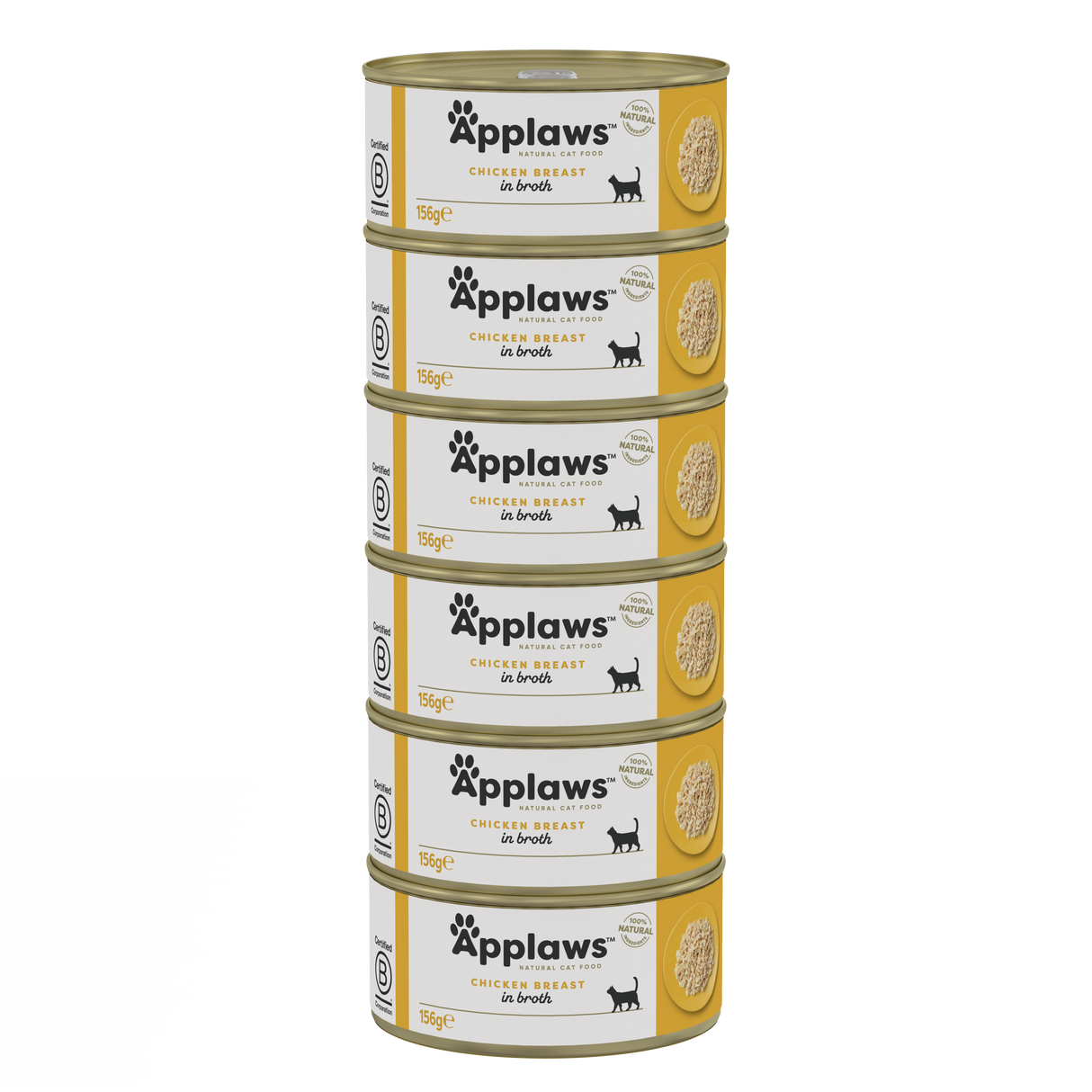 Applaws Chicken Breast in Broth Adult Wet Cat Food Tins - 24 x 156g