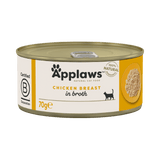 Applaws Chicken Breast in Broth Adult Wet Cat Food Tins - 24 x 70g