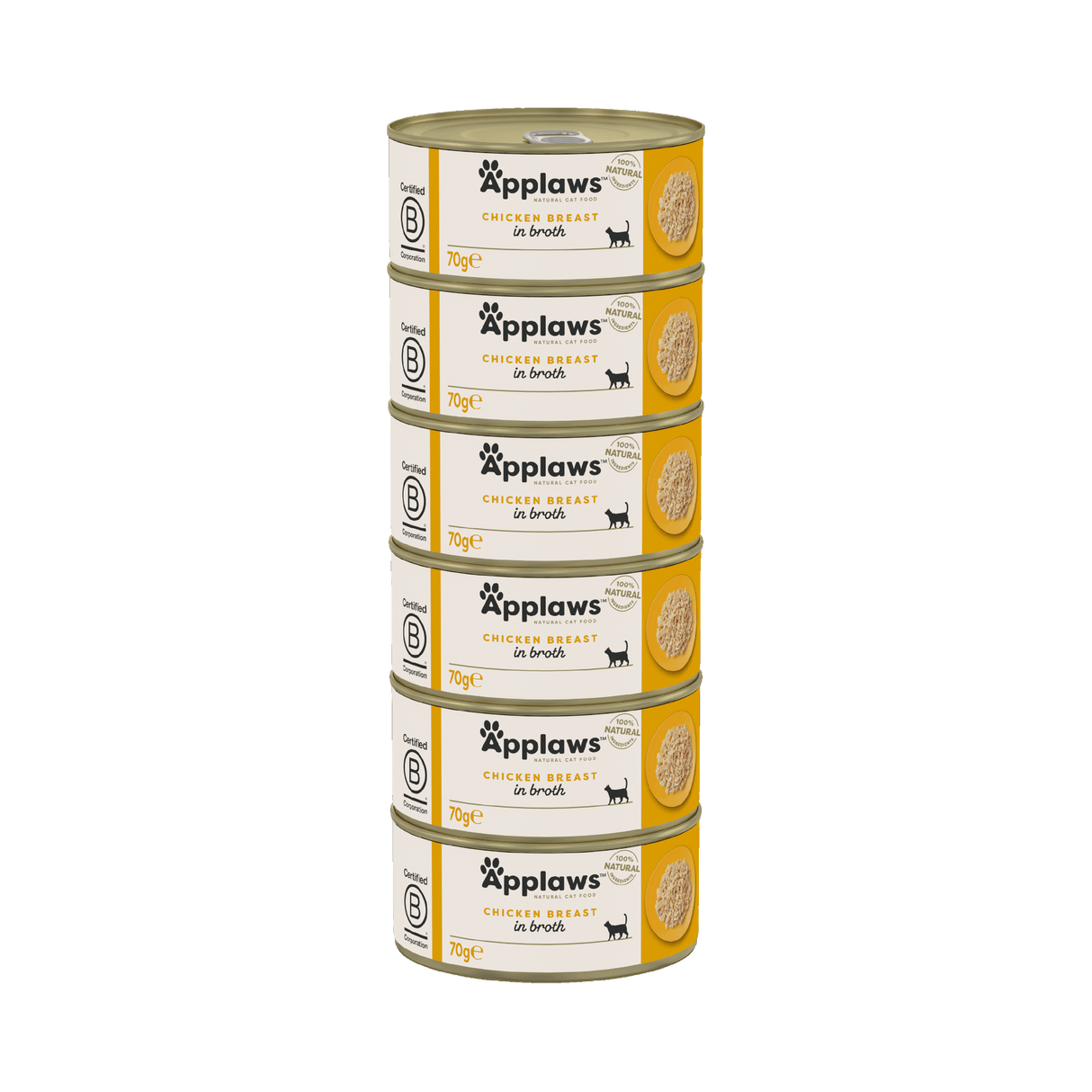 Applaws Chicken Breast in Broth Adult Wet Cat Food Tins - 24 x 70g