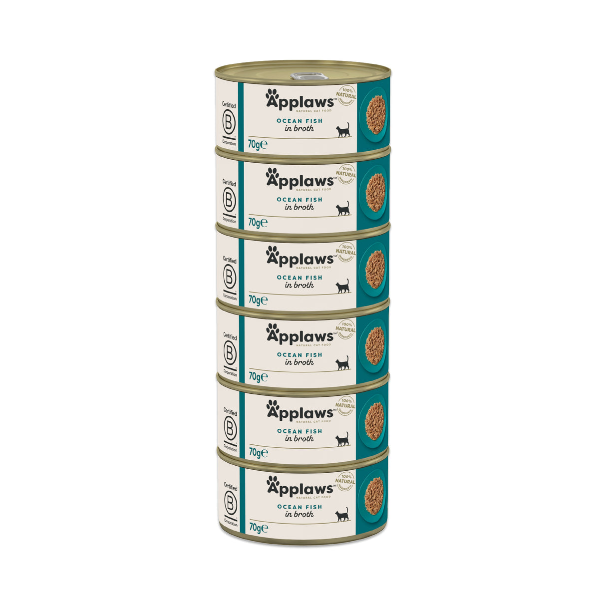 Applaws Ocean Fish in Broth Adult Wet Cat Food Tins - 6x70g