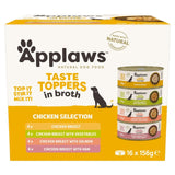 Applaws Taste Toppers Mixed Broth Variety Pack Wet Dog Food Tins - 16 x 156g