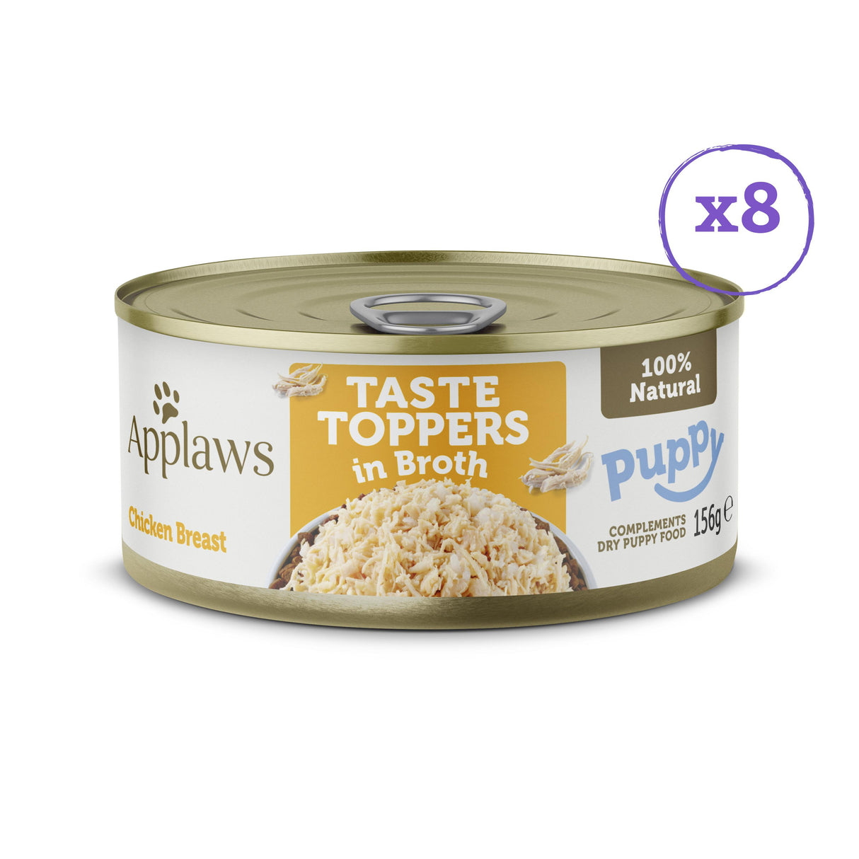 Applaws Taste Toppers Chicken Breast in Broth Puppy Wet Dog Food Tins - 8 x 156g