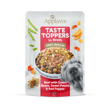Applaws Taste Toppers Beef with Green Beans in Broth Adult Wet Dog Food Pouches - 12x85g
