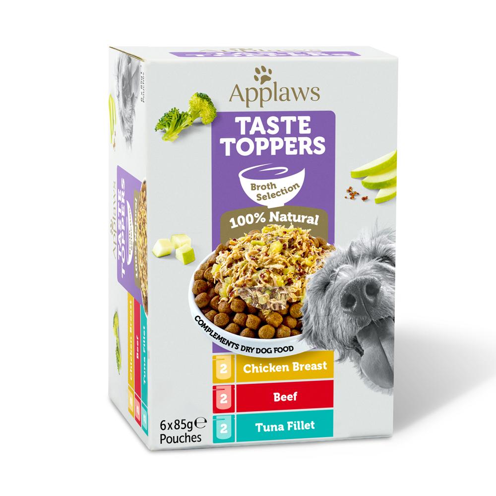 Applaws Taste Toppers Selection in Broth Adult Wet Dog Food Tins - 6x85g