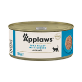 Applaws Tuna Fillet with Cheese in Broth Adult Wet Cat Food Tins - 24 x 156g