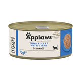Applaws Tuna Fillet with Crab in Broth Adult Wet Cat Food Tins - 24 x 70g