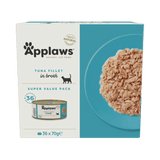 Applaws Tuna Fillet in Broth Adult Wet Cat Food Tins - 36 x 70g