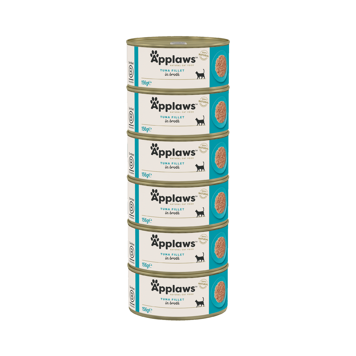 Applaws Tuna Fillet in Broth Adult Wet Cat Food Tins - 24 x 156g