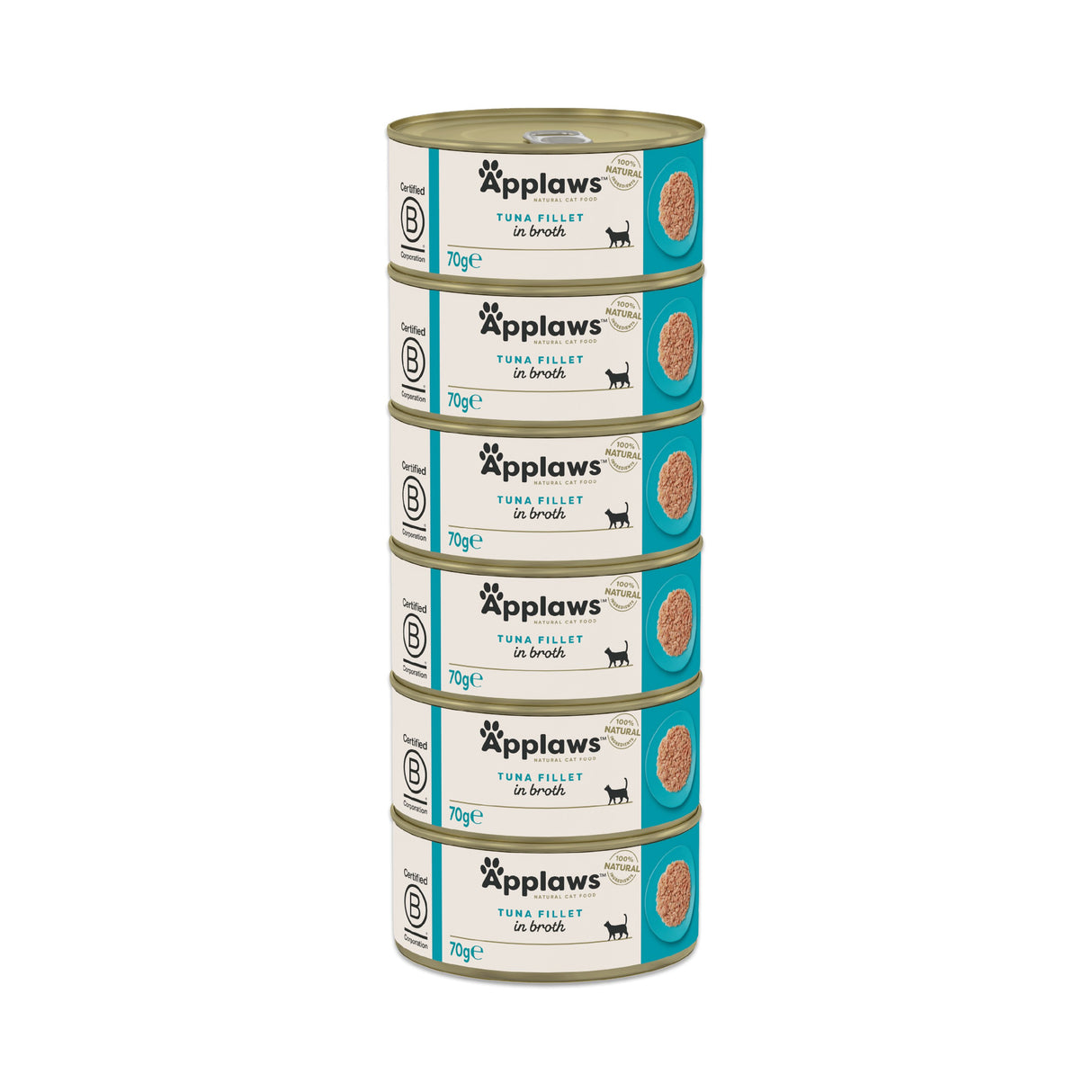 Applaws Tuna Fillet in Broth Adult Wet Cat Food Tins - 24 x 70g