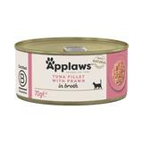 Applaws Tuna Fillet with Prawn in Broth Adult Wet Cat Food Tins - 6x70g