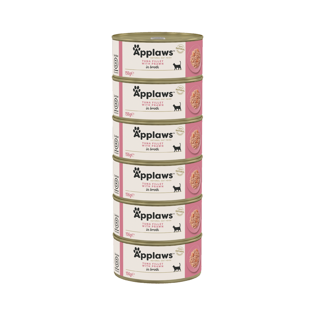 Applaws Tuna Fillet with Prawn Adult Wet Cat Food Tins - 24 x 156g