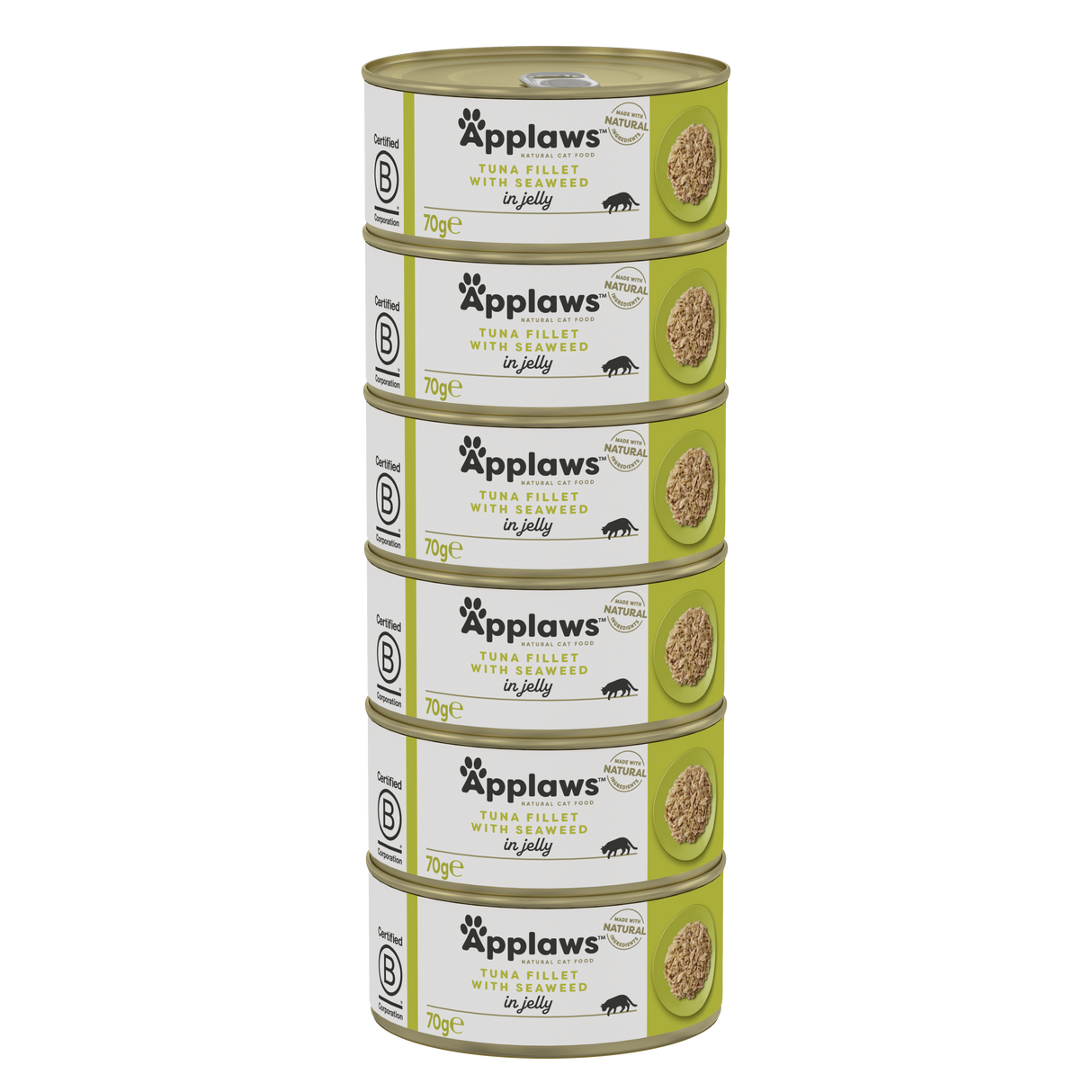 Applaws Tuna Fillet with Seaweed in Jelly Adult Wet Cat Food Tins - 24 x 70g